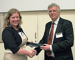 Stefanie Hautmann receiving the Wollaston medal